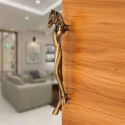 Horse Shape gold Aluminum Push & Pull Vintage Main Door Handle – Gloxy