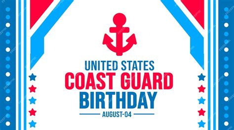 Premium Vector | Us coast guard birthday background template holiday ...