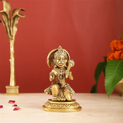 Buy Sankat Mochan Hanuman Ji Superfine Brass Idol 6.5 inch - Budhshiv.com