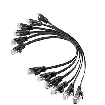 3NH® 1X(6 Pcs 1 Ft Flat Internet Network Cable Solid Cat6 High Speed ...