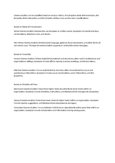 Assignment english communication - Communication can be classified ...