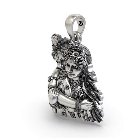 925 Sterling Silver Radha Krishna Embrace Pendant – Divine Love Vrinda ...