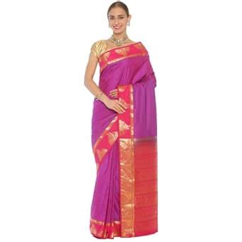 Buy Studio Curate Women's Kanchipuram Silk saree with running blouse ...
