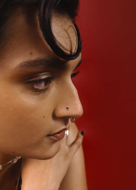 Gego Triangle Nose Pin in Silver – Shop Lune Global Private Limited