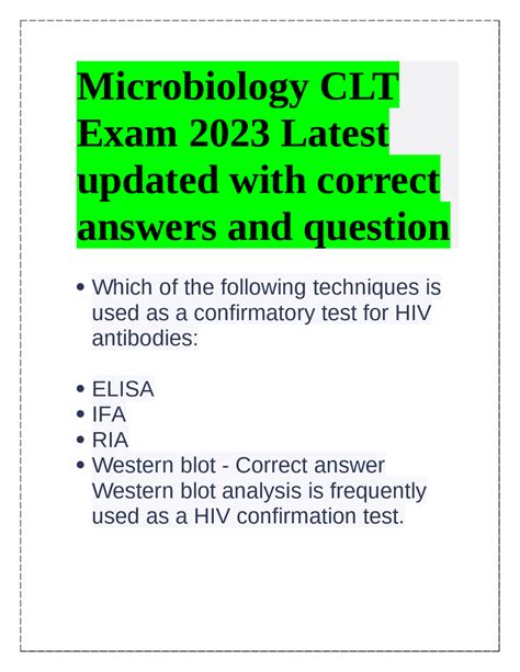 Microbiology CLT Exam 2023 | Exams Microbiology | Docsity