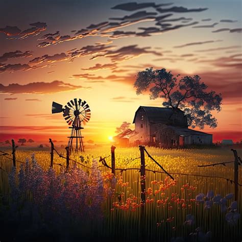 Countryside Sunset 的图像结果