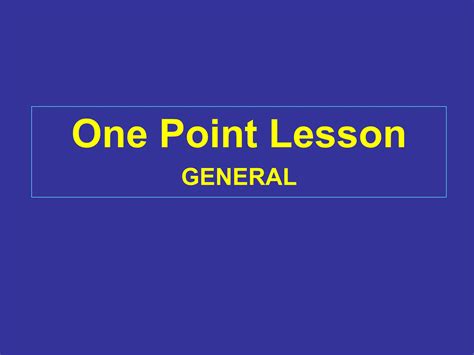 Image result for One Point Lesson TPM Examples PDF