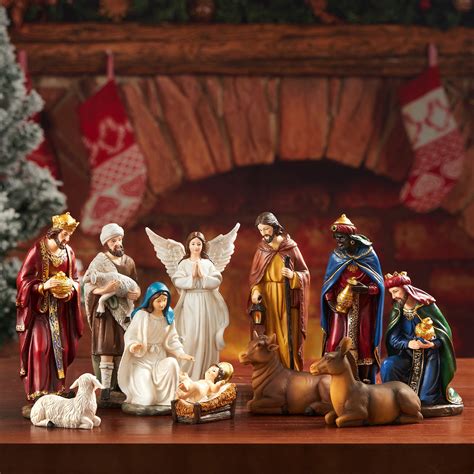 TOETOL Indoor Nativity Set Christmas Nativity Scene Holiday Family Gift ...
