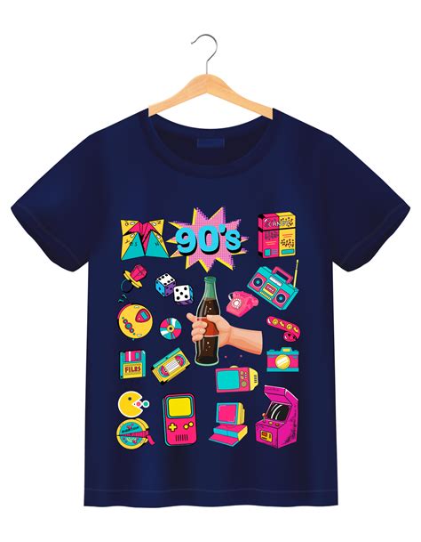Back to the 90's by DoodleChic - 100% Organic Cotton Blue Kids T-shirt