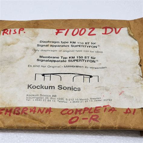 KOCKUM SONICS KM 150 BT Diaphragm for Supertyfon Signal Apparatus ...