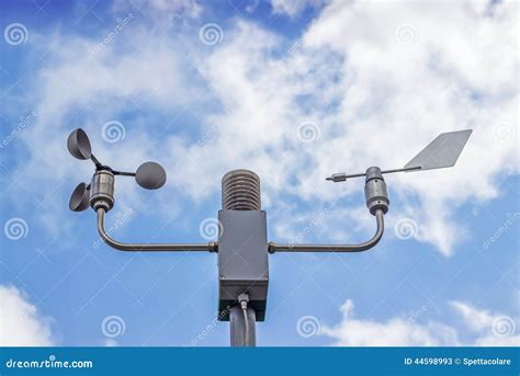 Anemometer and Wind Vane on Blue Sky Stock Image - Image of sensor ...