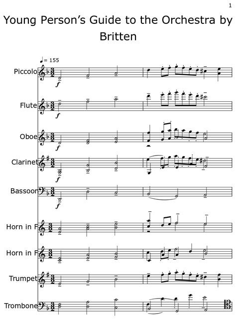 Young Person’s Guide to the Orchestra by Britten - Sheet music for ...