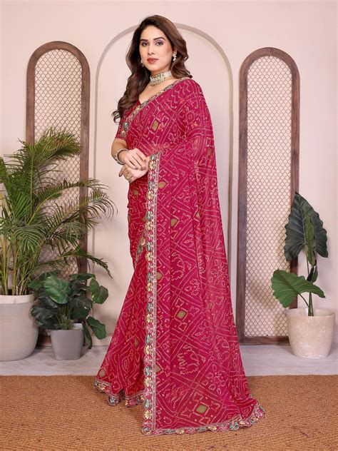Ritu Bandhej Printed Saree – Kalyanja