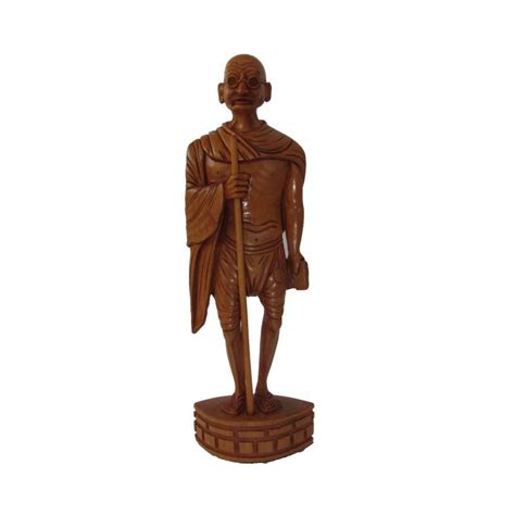 "Legend Mahatma Gandhi": Brown Craft by Ecraft India – ArtZolo.com