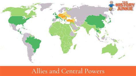 World War 1 Map Of Allies And Central Powers