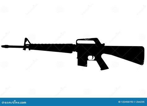 M16 Rifle Vietnam War Period Black Silhouette Stock Image - Image of saigon, swat: 122456193