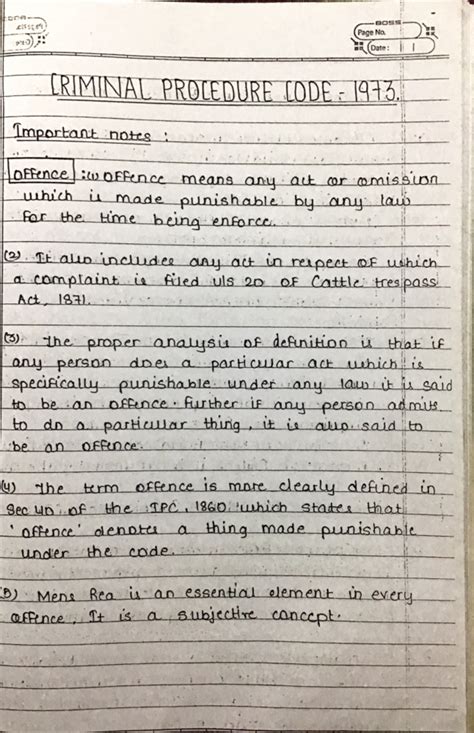 Criminal procedure code - BOSS Page No. Date: I CRIMINAL PROCEDURE 1973 ...