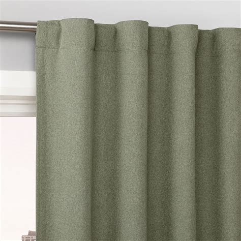 Sun Zero 84-in Moss Blackout Standard lined Back tab Curtain panel pair ...