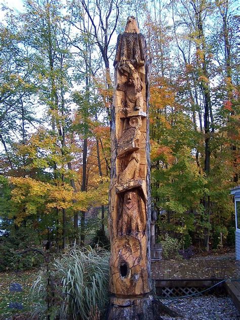 Totem Pole Represents Michigan Wildlife Photograph by Holly Eads - Pixels