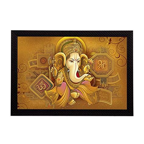 eCraftIndia Lord Ganesha Satin Matt Texture UV Art Painting : Amazon.in ...