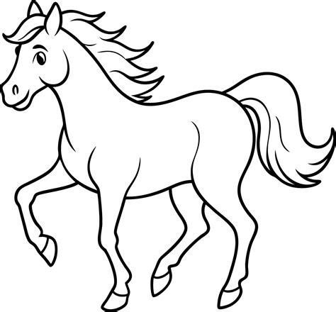 Sweet Horse Outline Illustration for Children's Coloring Fun 49348854 ...
