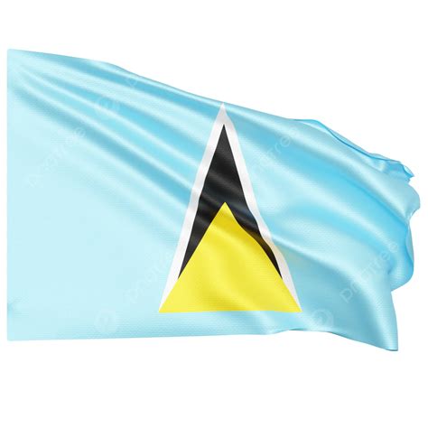 Saint Lucia Flag Waving, Saint Lucia Flag With Pole, Saint Lucia Flag ...