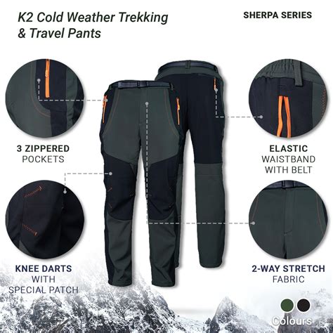 K2 Cold Weather Trekking & Travel Pants for Adventures