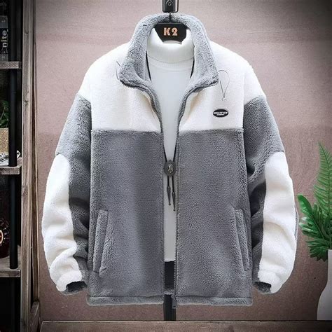 Winter Fleece Lined Padded Warm Keeping Cotton Coat, Men's Cashmere Ja ...