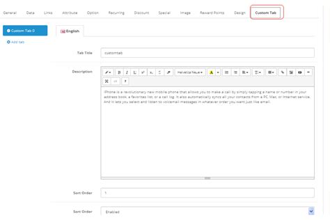 Opencart - product custom tab Multilanguage (2.x.x & 3.x.x)