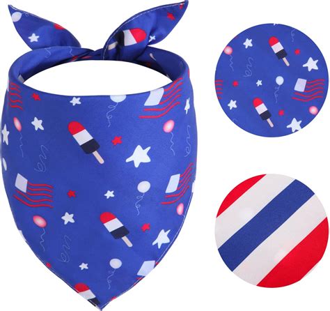 Amazon.com : Gofshy 4th of July Dog Bandana Large 1PCS, American Flag ...