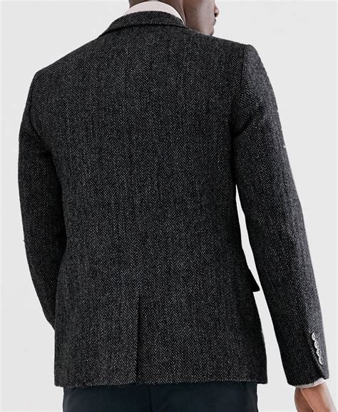 Formal Men's Wool Herringbone Notch Lapel Blazer - Menseventwear – mens ...