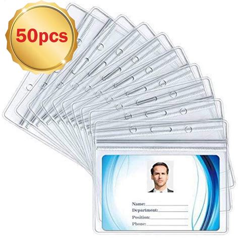 Saim 50 Pcs ID Card Protector, Clear PVC Plastic ID India | Ubuy