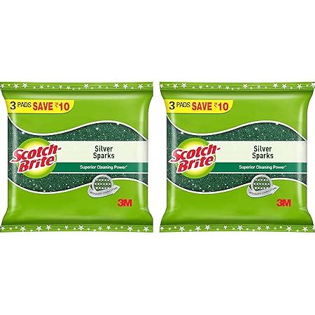 Scotch-Brite Scrub pad Silver sparks large for regular kitchen ...
