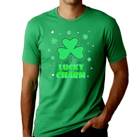 Mens St Patricks Day Shirt Lucky Charm Clover St Pattys Day Shirts For ...