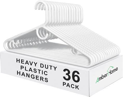 Amazon.com: Amber Home 36 Pack Super Heavy Duty Plastic Hangers, White ...