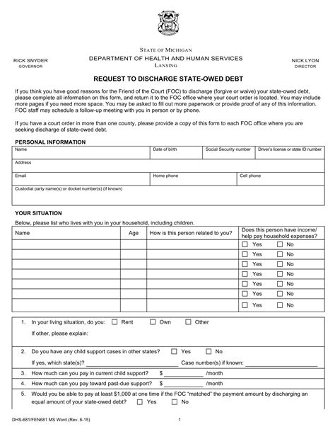 Form Dhs 681 ≡ Fill Out Printable PDF Forms Online