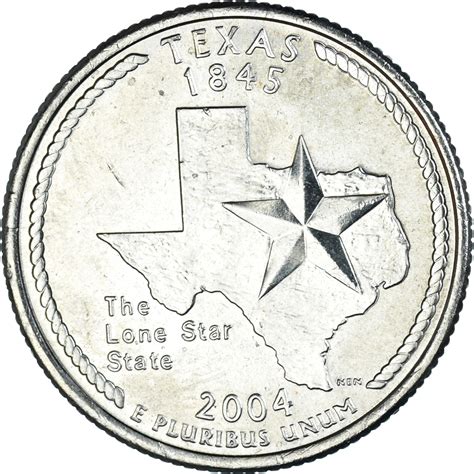 Coin, United States, Quarter, 2004, U.S. Mint, Philadelphia, Texas 1845