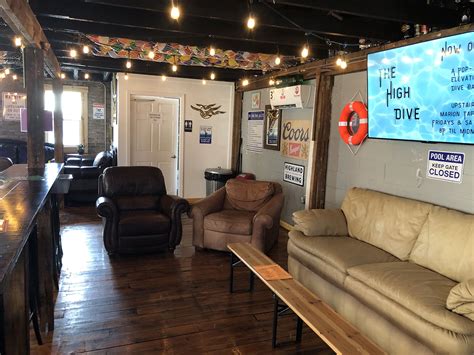 Find Marion NC 's The High Dive bar above Mica Town Brewing