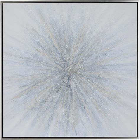 Amazon.com: Deco 79 Canvas Starburst Radial Framed Wall Art with Silver ...