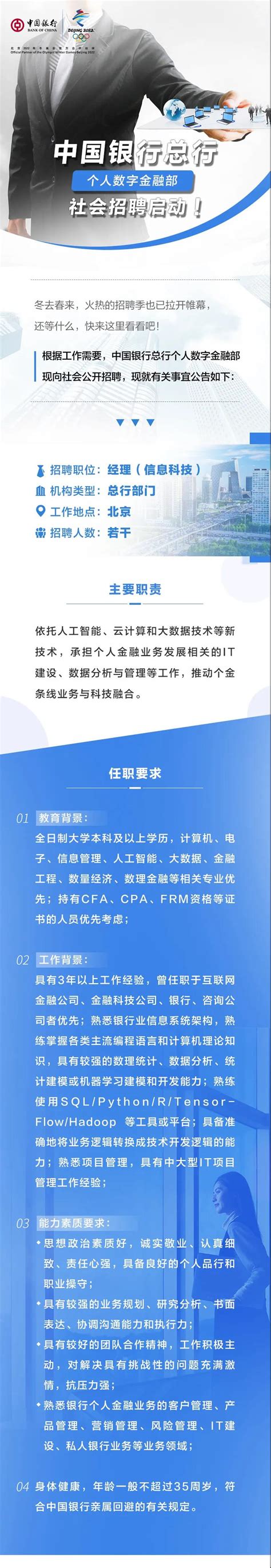 [北京]2020年中国银行总行社会招聘（个人数字金融部）公告_银行招聘网
