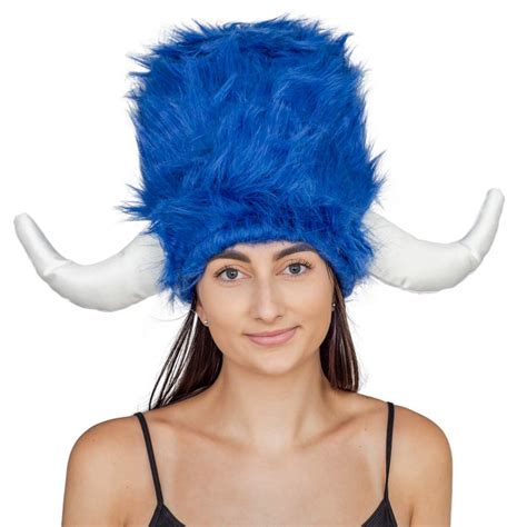 Costume Agentviking Furry Blue Hat Helmet Adult Halloween Costume ...