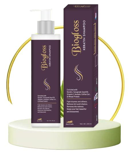 BIOGLOSS Shampoo |Keratin & Wheat Protein Enriched |For Hair Loss ...