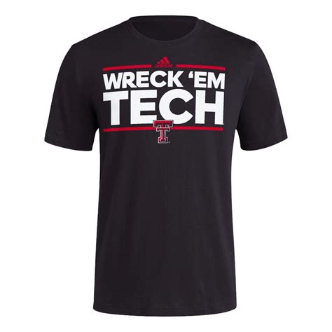 adidas Texas Tech T-shirt Asia Sizing 'Black' JN4610 - KICKS CREW