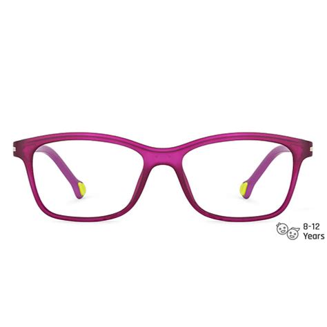 Buy Kids Glasses: Matte Purple Yellow Full Rim Rectangle Kids 8-12 yrs ...