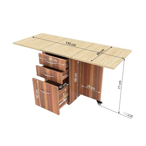 modular zone Light Brown Folding/Foldable Dining Table for Home and ...