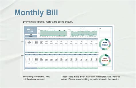 Monthly Bill Template in Excel, Google Sheets - Download | Template.net