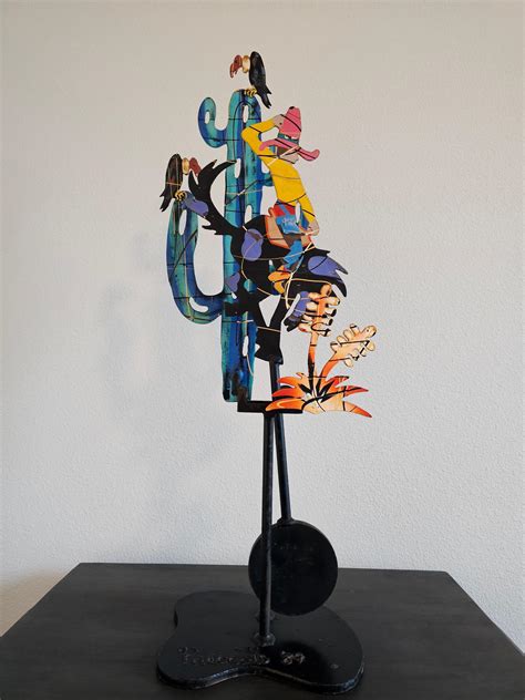 Fredrick Prescott Iron Bucking Bronco Horse Cowboy Pendulum Kinetic Sculpture For Sale at ...