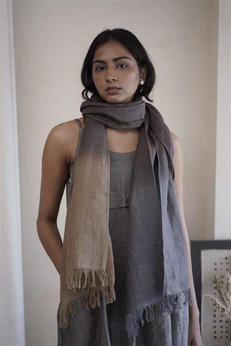 Linen Stole Ombre - Chocolate – PAEONY