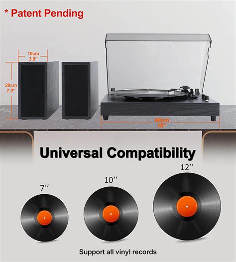 Buy LUJII Vinyl Record Player, 2*15 Watt Stereo External Speakers ...