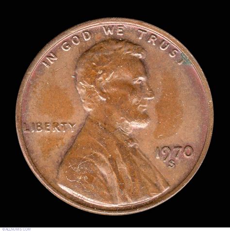 1 Cent 1970 S, Cent, Lincoln Memorial (1959-2008) - United States of ...